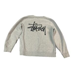 Vintage Stussy Graphic Logo Grey Sweatshirt Crewneck Size Small